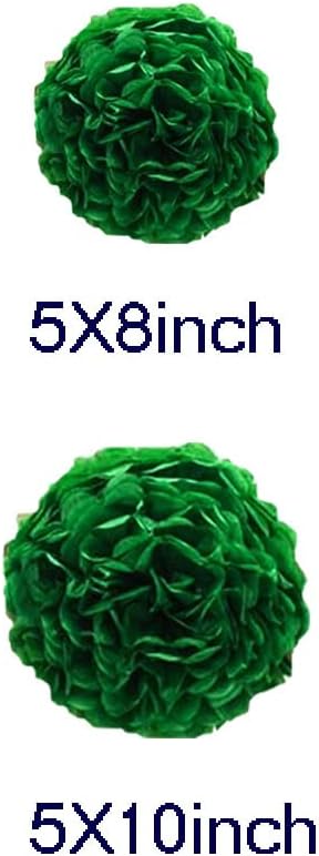 10pcs 8in 10in Dark Green Paper Pom Poms Tissue Flower Hanging Balls - Image 2