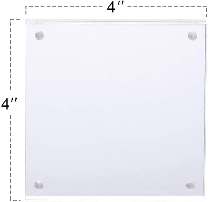 TWING 2 Pack 4x4 Acrylic Picture Frame, Horizontal Magnet Double Sided 4x4 - Image 8