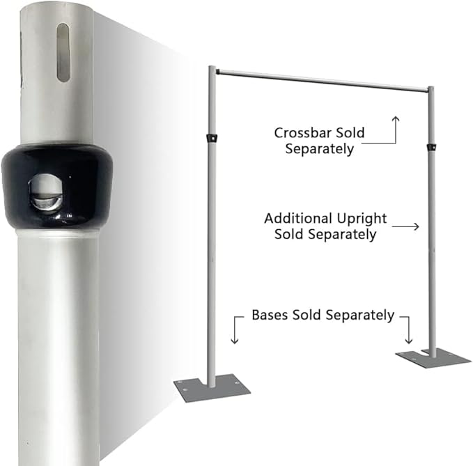 Portable Pipe and Drape Heavy Duty Backdrop Stand, ADJ Metal Frame and Heavy - Image 5