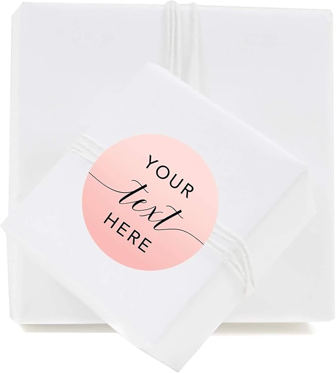 Andaz Press Personalized Blush Pink Rose Elegant Party Collection, Round Circle - Image 2