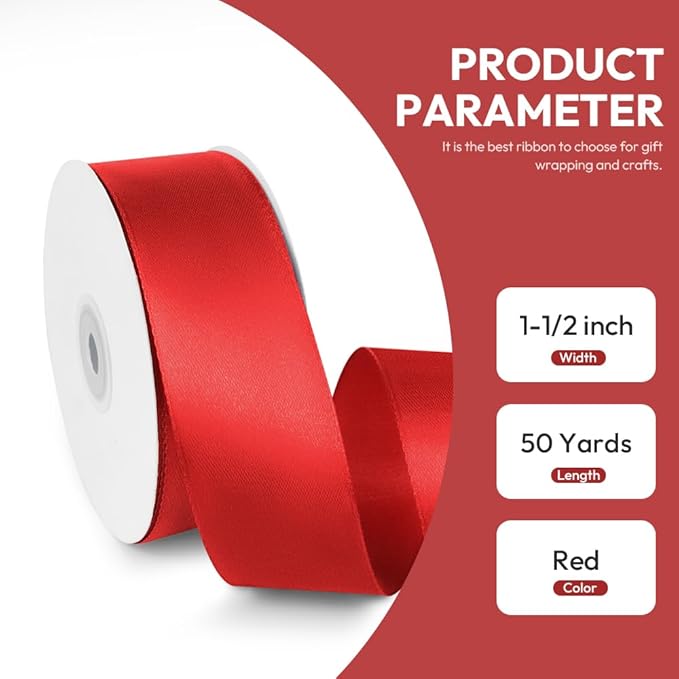 1-1/2" x 50 Yards Satin Ribbon - Image 2