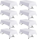 sancua 8 Pack White Tablecloth 60 x 120 Inch, Rectangle Table Cloth by sancua