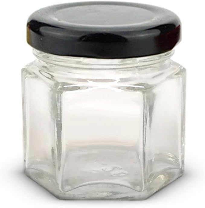 1.5 oz Hexagon Mini Glass Jars - Image 2