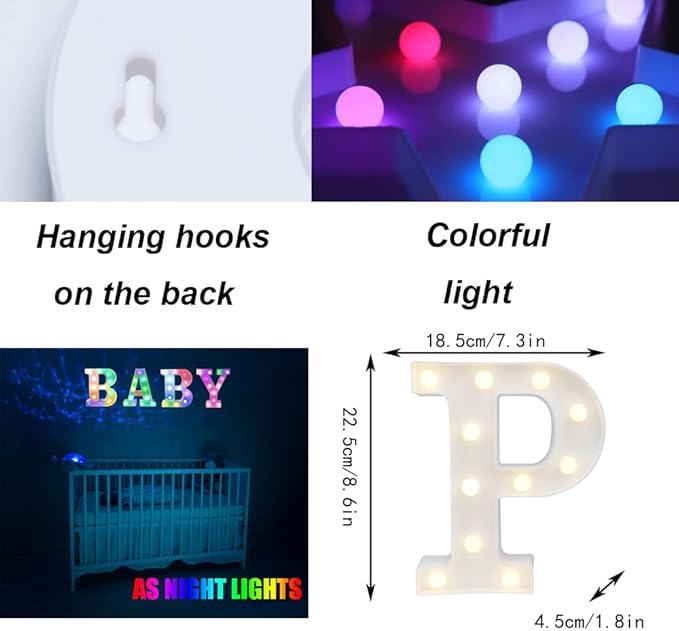 Light Up Colorful LED Marquee Letter lights, 18 Colors Changing Alphabet - Image 6