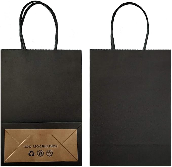 25 PCS Small Gift Bags Black Kraft Paper Bags - Image 4