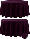 Fokitut 2 Pack Waterproof Round Tablecloth, 120 Inch, Stain Resistant and by BalsaCircle