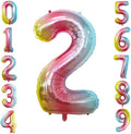 GOER Rainbow Foil Balloons Number 2, Huge Number Balloons by GOER