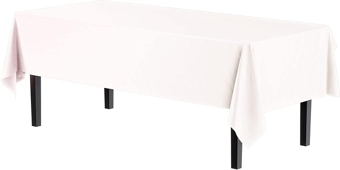 Exquisite 12-Pack Premium Plastic Tablecloth 54 Inch. x 108 Inch. Rectangle - Image 2