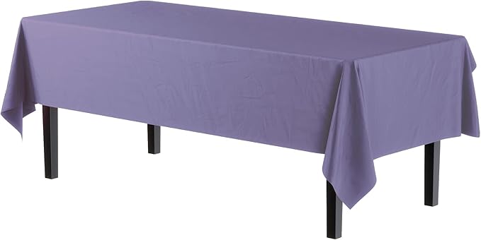 Exquisite 12-Pack Premium Plastic Tablecloth 54in. x 108in. Rectangle Table - Image 2