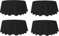 Pomp Black 120" Inch Round Premium Polyester Tablecloth | Wrinkle + Stain by POMP