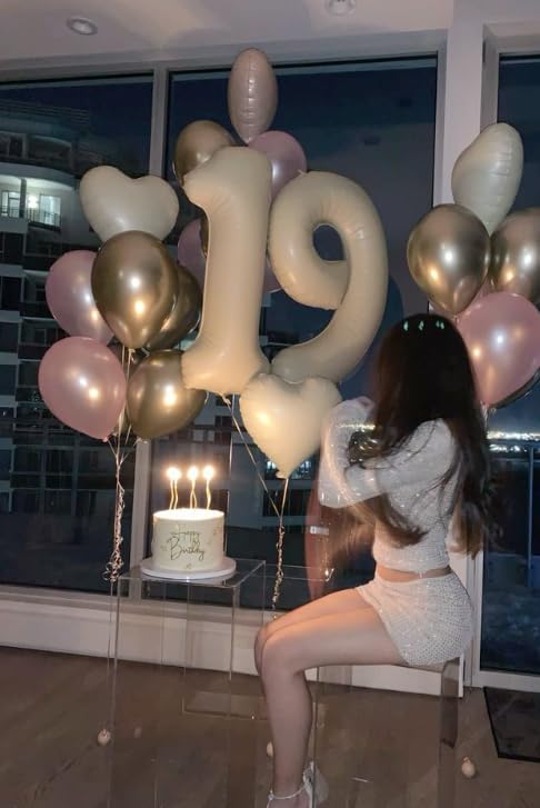 Cream White Number 7 Birthday Balloon 40 Inch, Digital Balloons - Image 6