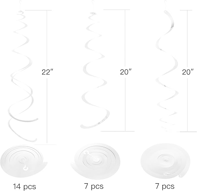 White Party Hanging Swirl Decorations Plastic Streamer - Image 2