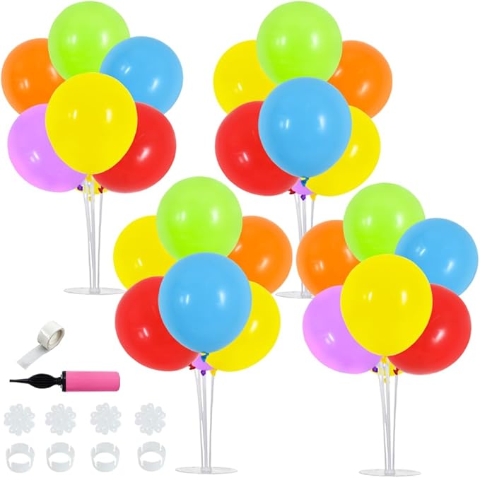 TONIFUL 4 Set Colourful Balloon Centerpieces by TONIFUL