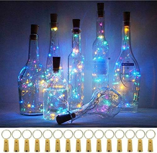 20 LED Wine Bottle Lights with Cork, 15 Pack Battery Operated Cork Shape Fairy - Image 2
