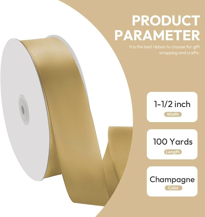 1-1/2" x 100 Yards Satin Ribbon - Image 2