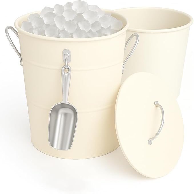 Insulated Ice Bucket with Lid Scoop Handle by Unknown