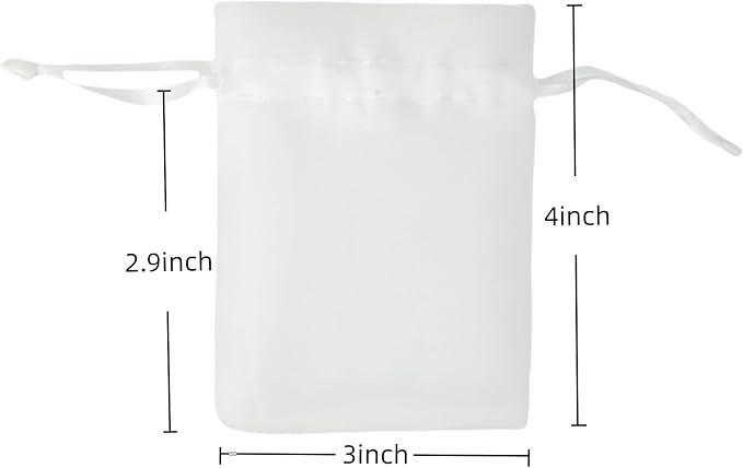 QIANF 20 Pcs White Small Organza Bags 3X4 inch - Image 3