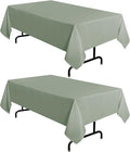 sancua 2 Pack Sage Green Tablecloth 60 x 102 Inch, Rectangle Table Cloth by sancua
