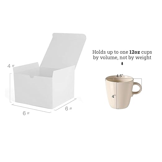 MESHA Gift Boxes 6x6x4'' 400 Pack White, Small Cardboard Gift Box - Image 2