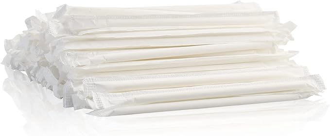 Compostable Short Paper Straws Individually Wrapped, 5.75" x 0.24", Dye-free - Image 7
