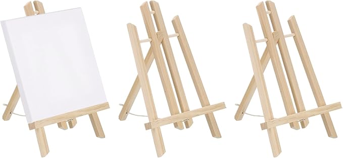MECCANIXITY Mini Wood Display Easels, 15.7"x7.9"A-Frame Painting Tabletop by MECCANIXITY