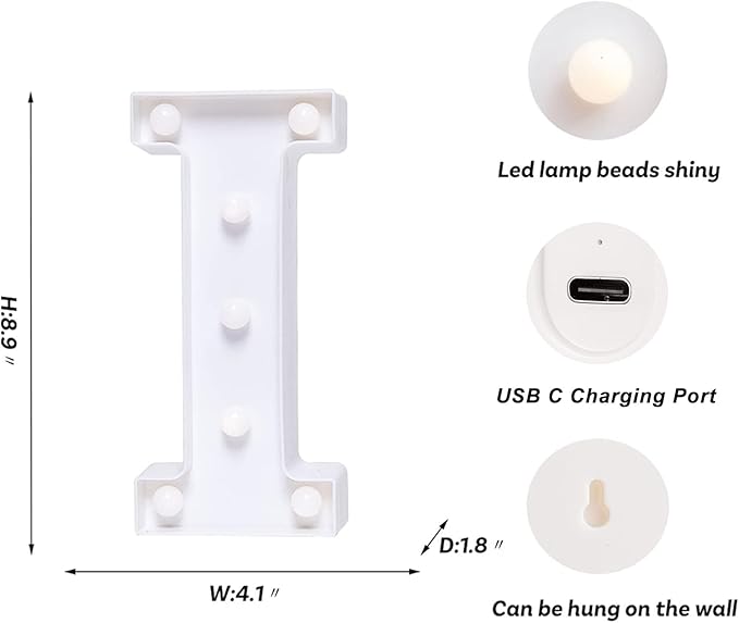Foaky Rechargeable LED Letter Lights Sign Marquee Light Up Letters Sign - Image 3