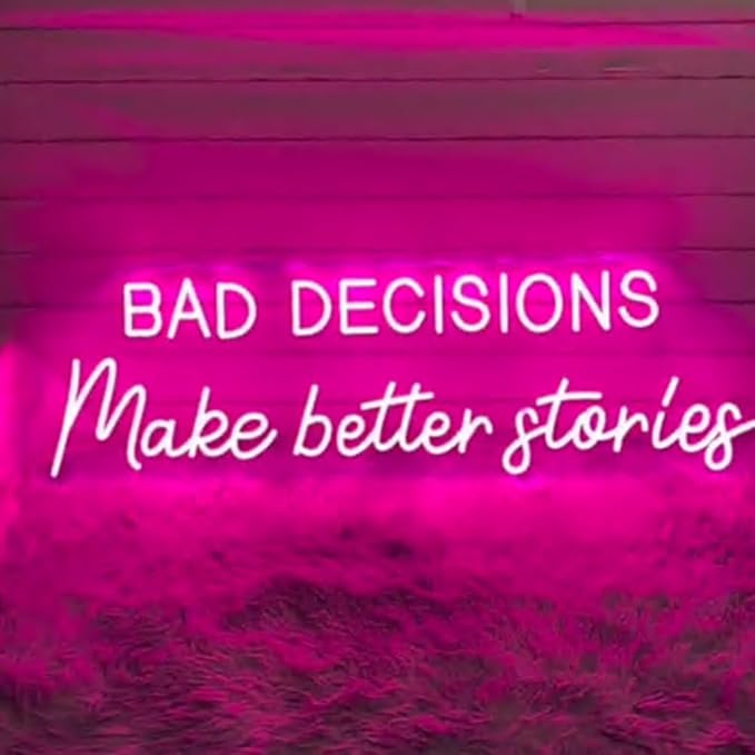 Bad Decisions Make Good Stories Neon Sign, Positive Quotes LED Neon Light - Image 3