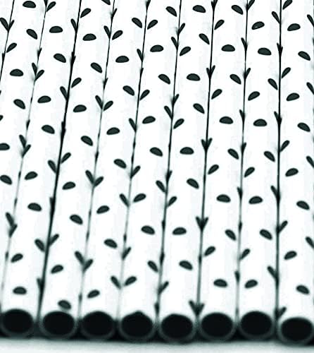 Pack of 900 Black Polka Dot Biodegradable 4-Ply Paper Drinking Straws - Image 3