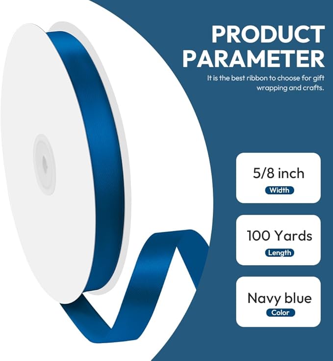 5/8" x 100 Yards Satin Ribbon - Image 2