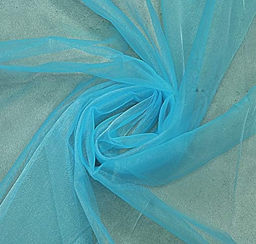 VDS Turquoise Organza Fabric, 50 Yards Continuous, 45” Wide, Wedding Party by VDS