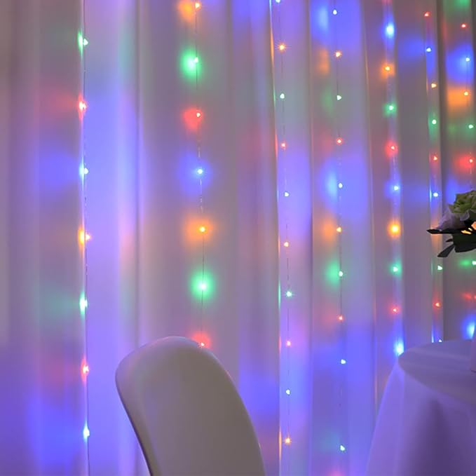 YEOLEH Curtain String Lights, Waterproof Copper Wire Curtain Lights - Image 5