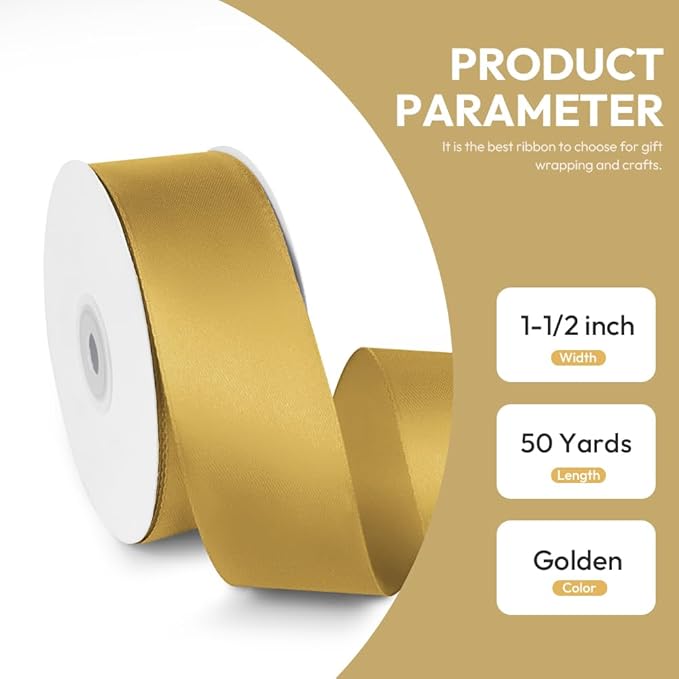 1-1/2" x 50 Yards Satin Ribbon - Image 2