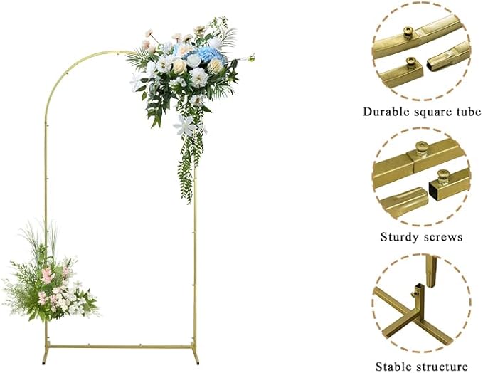 Wedding Arch Backdrop Stand Set of 3, Metal Arch Backdrop Stand - Image 6