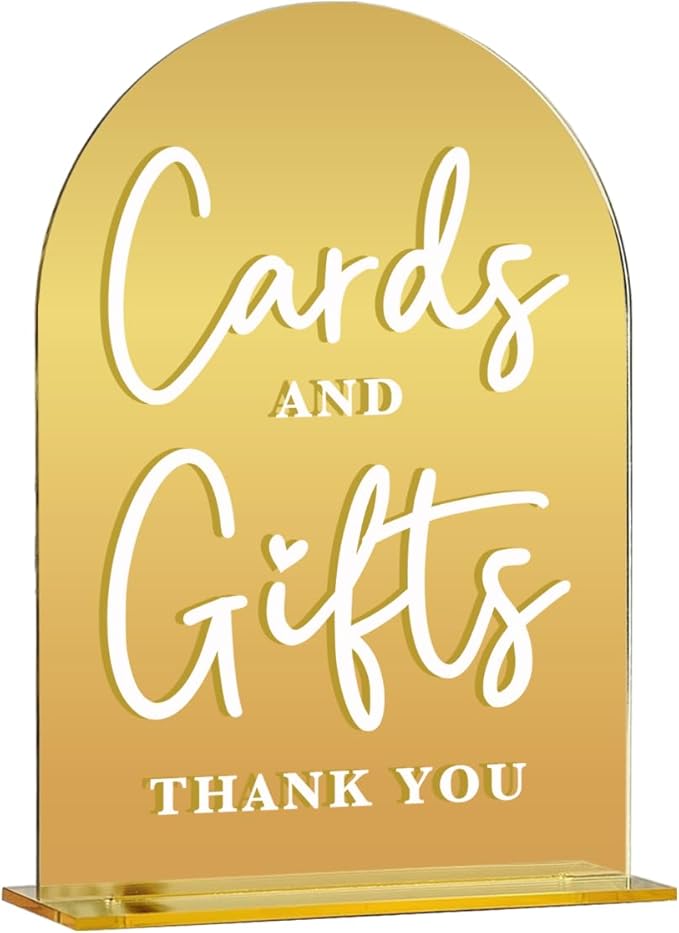 Acrylic Wedding Sign, Bridal Shower Decorations, Cards and Gifts Sign by KongMoTree