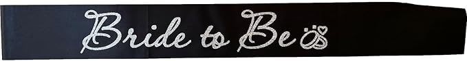 Black Bride to Be Sash for Bridal Shower Bachelorette Party Wedding Hen Party - Image 2