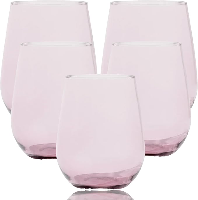 Oojami 36 piece Stemless Unbreakable Crystal Clear Plastic Wine Glasses Set of by Oojami