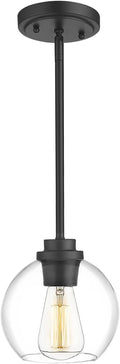 Pendant Light Fixtures, 7 Inch Globe Black Pendant Lights Kitchen Island by OUVR