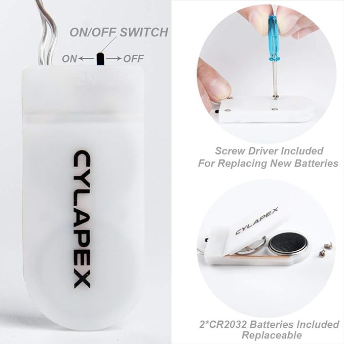CYLAPEX Pack of 48 Cool White Fairy Lights String Battery Operated Fairy Lights - Image 7