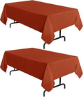 sancua 2 Pack Fall Tablecloth 60 x 102 Inch Rust, Rectangle Thanksgiving Burnt by sancua