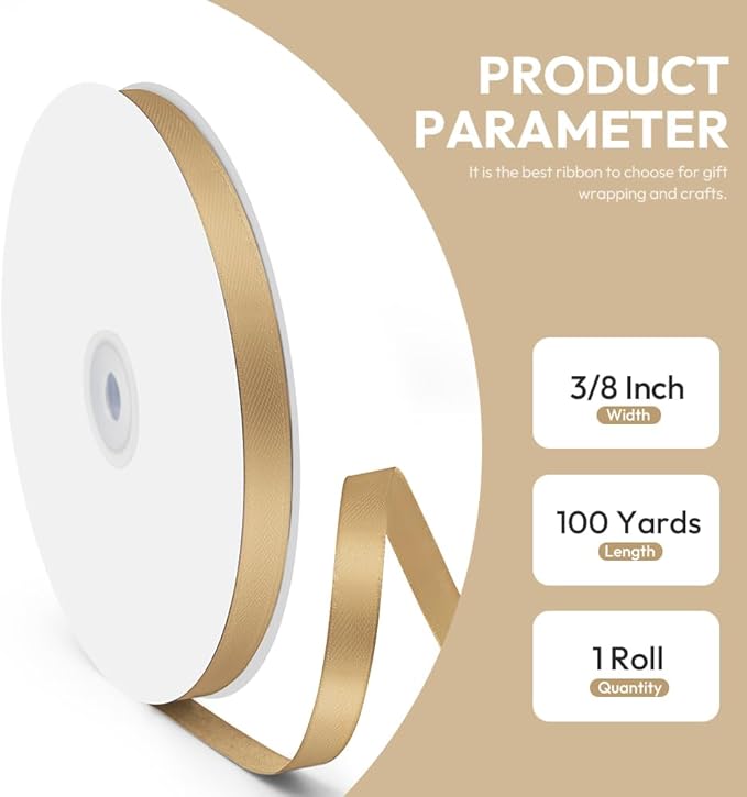 3/8" x 100 Yards Satin Ribbon - Image 2