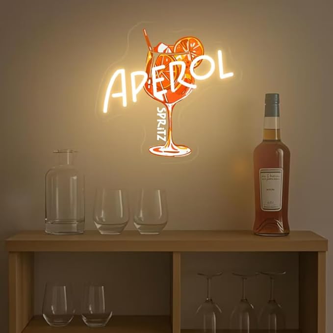 Aperol Spritz Cocktail Neon Sign, Cocktail Room Wall Decor, Aperol Spritz by BELISAMA