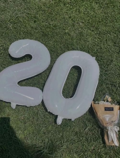 White Helium Number Balloon 40 Inch, Giant Foil White Number 0 Birthday Balloons - Image 4