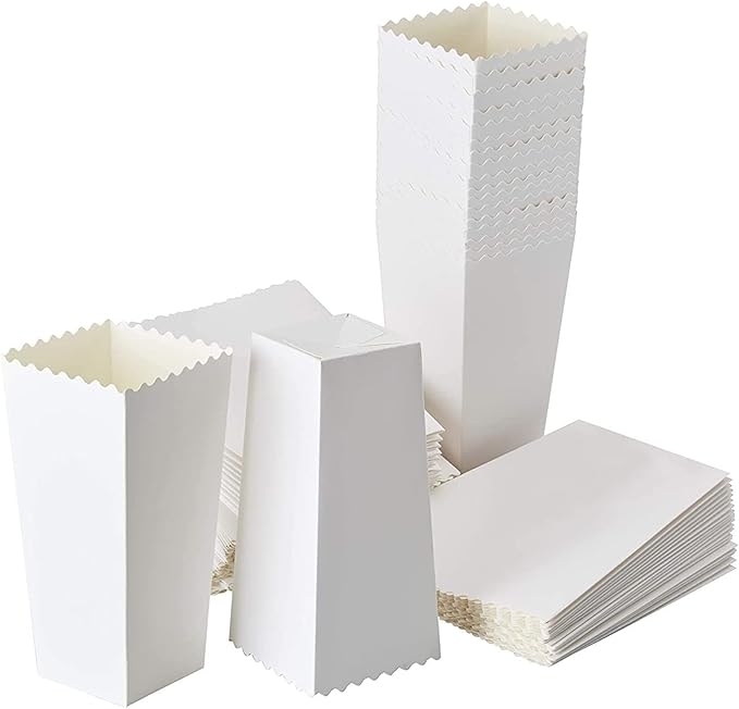 BLUE PANDA 100 Pack White Popcorn Boxes Bulk - Image 4