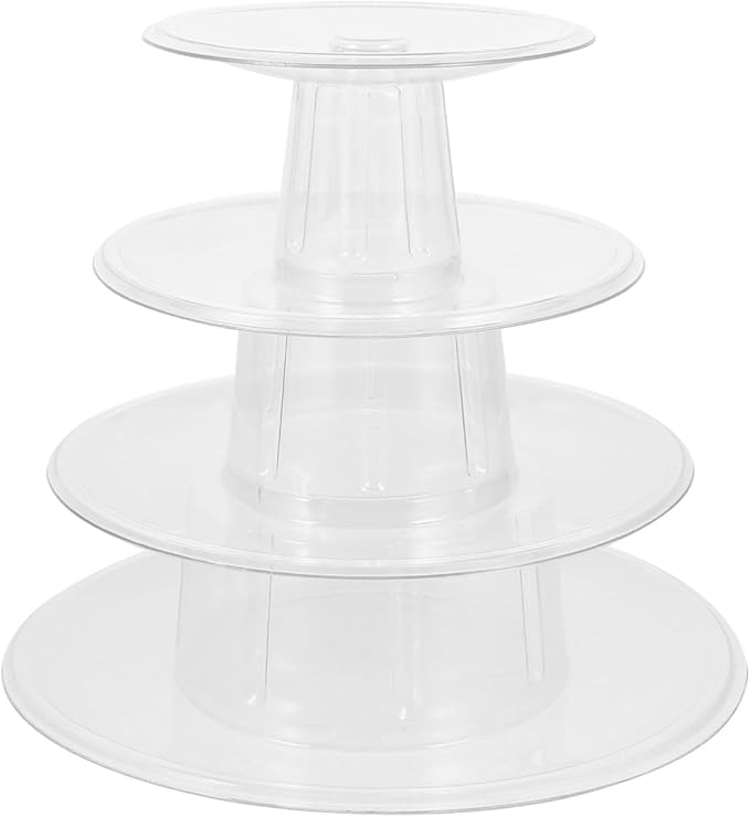 DOITOOL Macaron Tower Stand 4 Tier Transparent Plastic Round Macaron Tower by DOITOOL