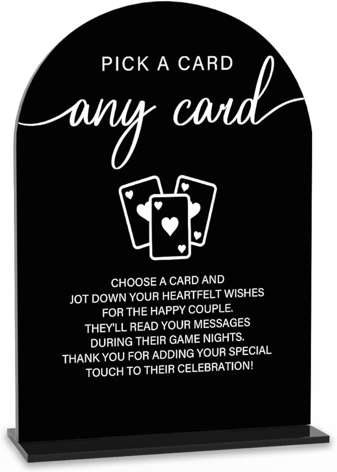 Acrylic Wedding Sign Pick A Card Sign by KongMoTree