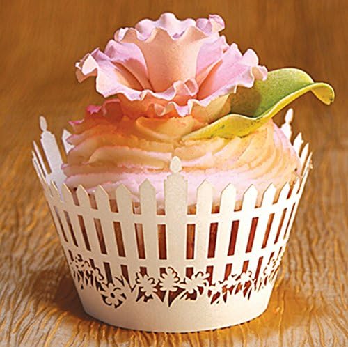 Joinwin New Romantic 60 Garden fence Cupcake wrapper, party wedding/birthday by zorpia