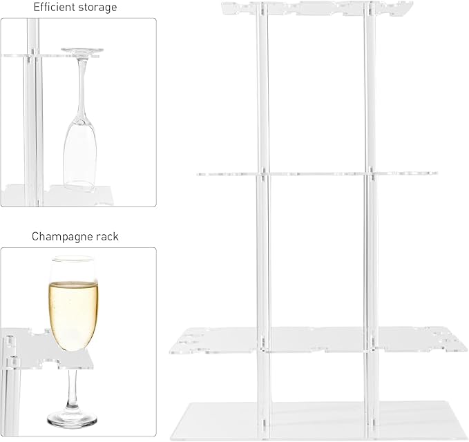 Champagne Tower, Rectangle Acrylic Champagne Display Rack Stand - Image 4