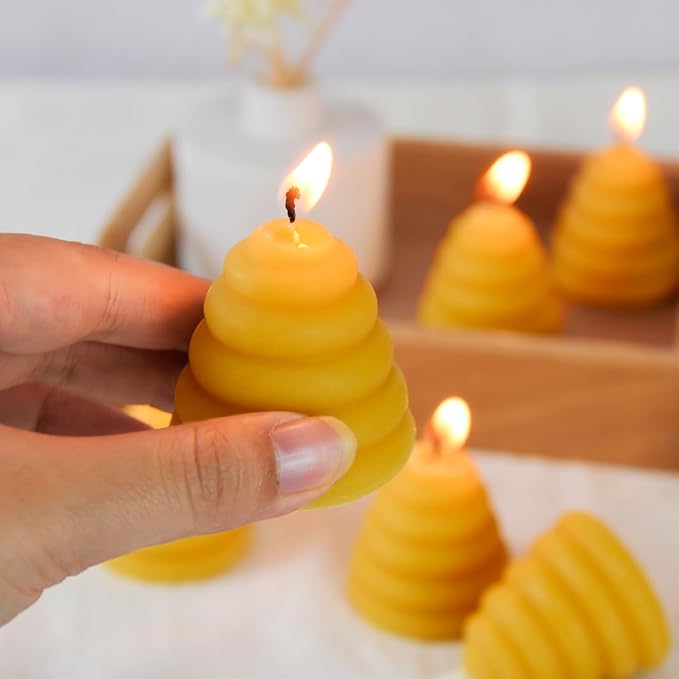 Pack of 12 Beeswax Votive Candles - Image 3