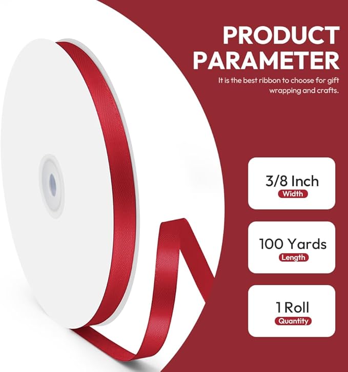 3/8" x 100 Yards Satin Ribbon - Image 2