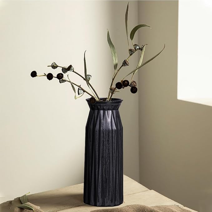 Black Antique Vase, 12 Inches Elegant Vintage Glass Vase Rustic European Unique - Image 3